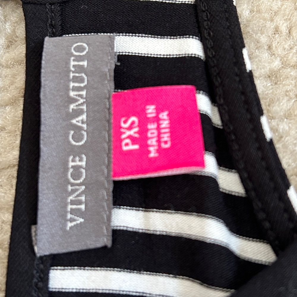 NWT Vince Camuto B&W Striped Dress Petite XS - Picture 5 of 12